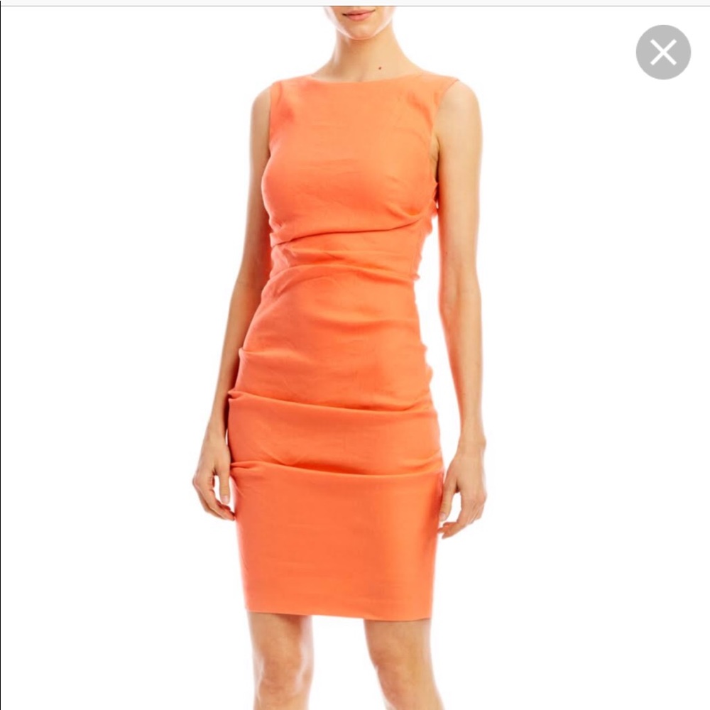 Nicole Miller- salmon open back Dress